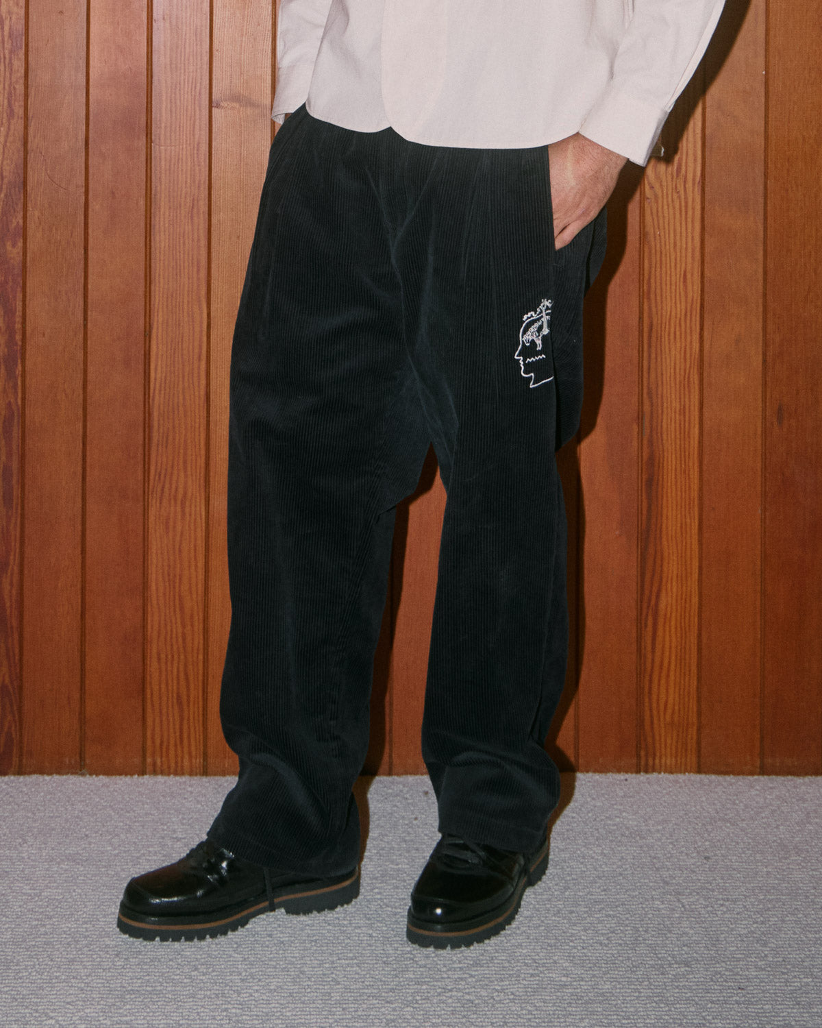 Brooks Brothers California Pleated Corduroy Trouser - Midnight
