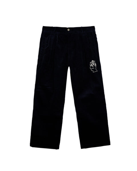 Brooks Brothers California Pleated Corduroy Trouser - Midnight