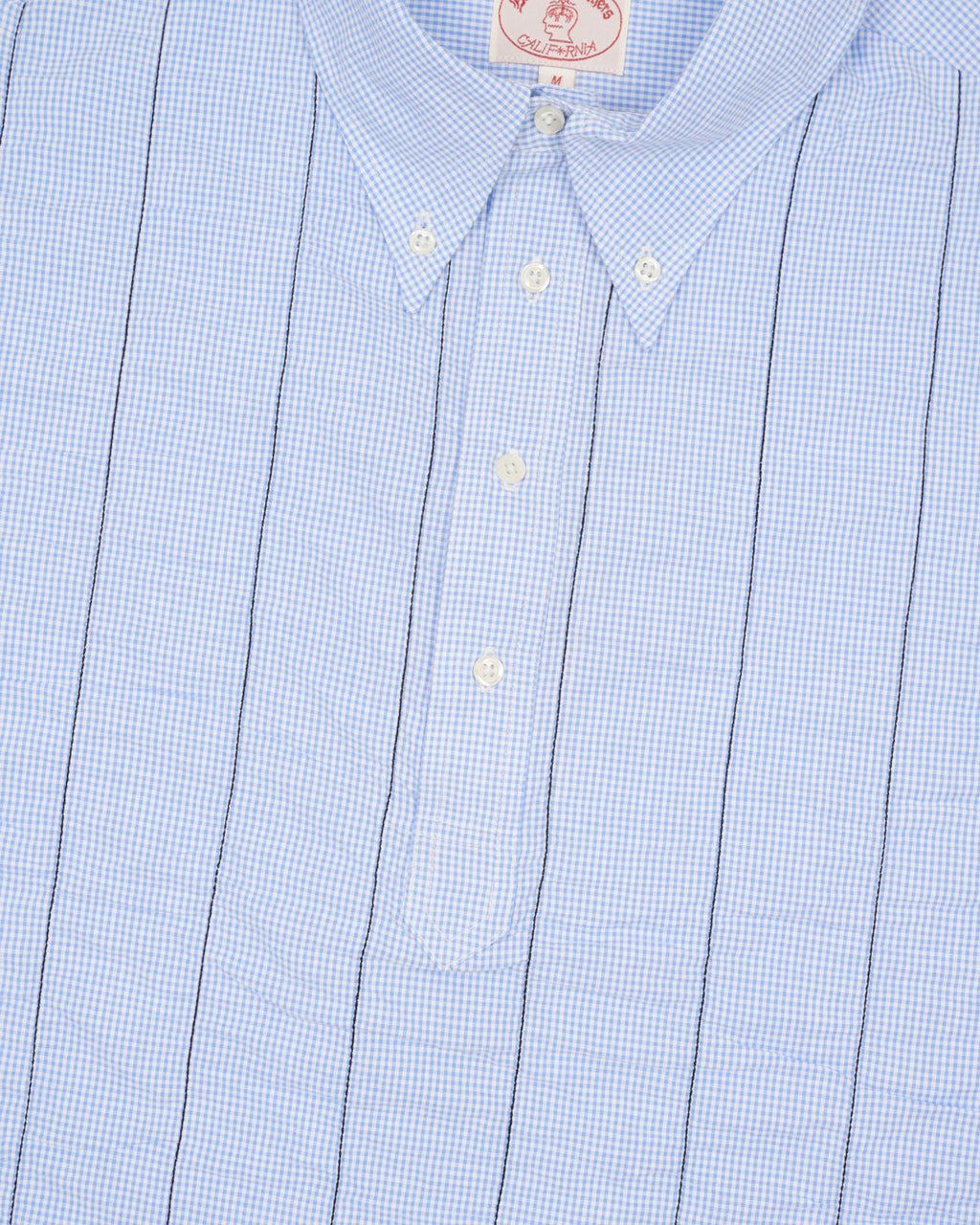 Brooks Brothers California Puckered Short Sleeve Pullover Shirt - Light Blue 3