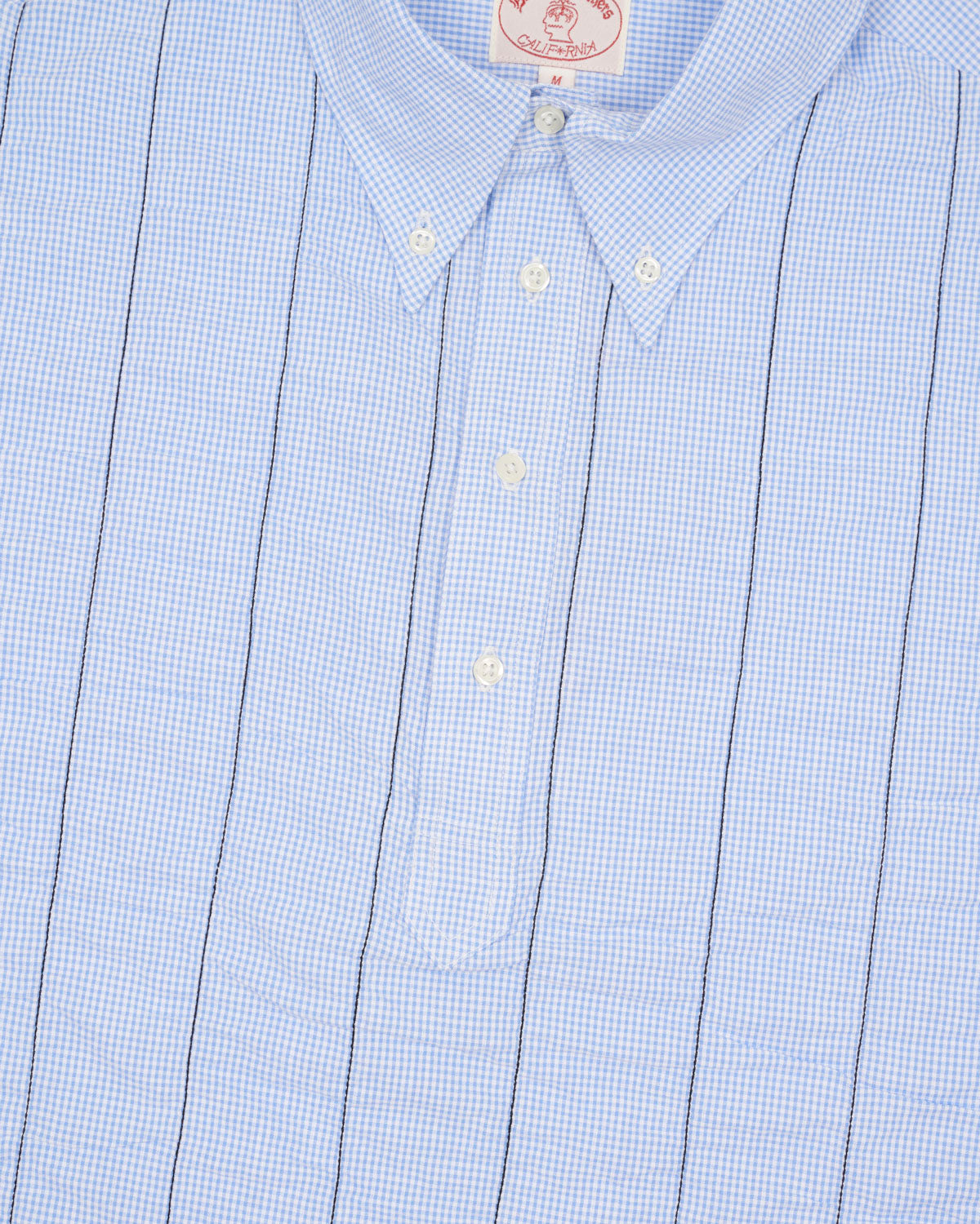 Brooks Brothers California Puckered Short Sleeve Pullover Shirt - Light Blue 3