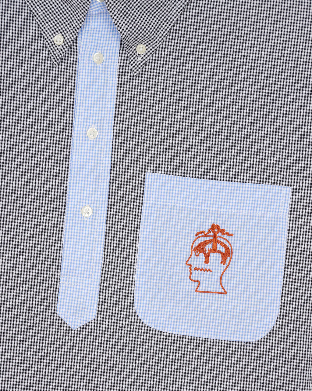 Brooks Brothers California Reverse French Seam Pullover Shirt - Black Multi 2