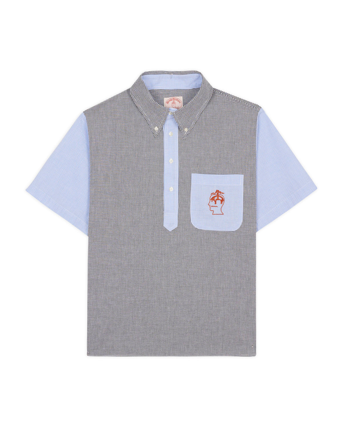 Brooks Brothers California Reverse French Seam Pullover Shirt - Black Multi 1