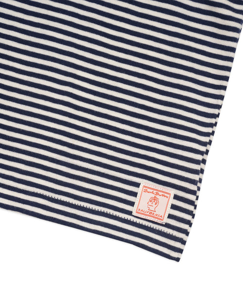 Brooks Brothers California Loose Knit Striped T-Shirt - Navy 2