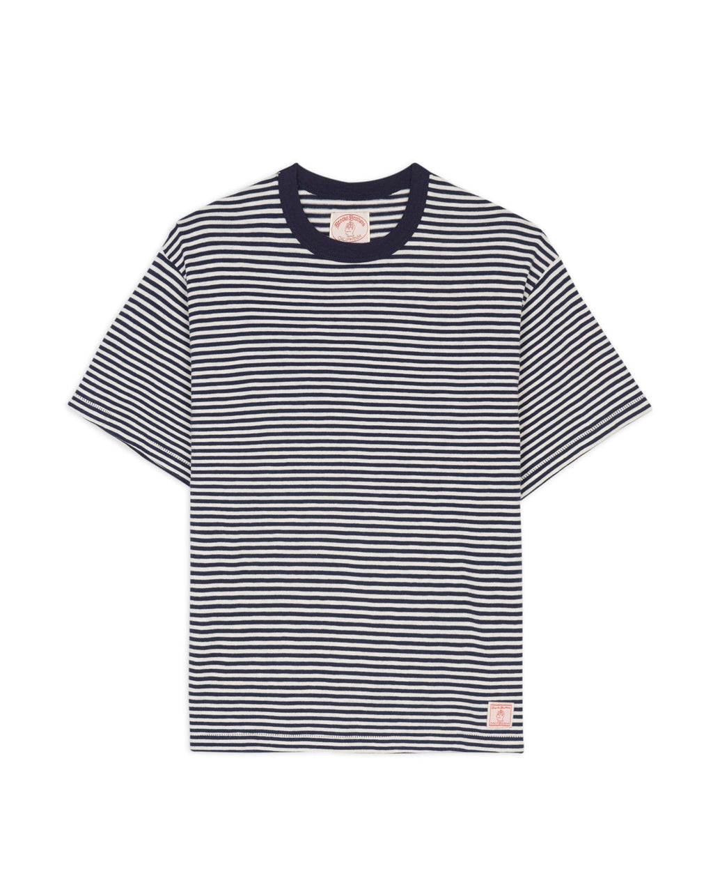 Brooks Brothers California Loose Knit Striped T-Shirt - Navy