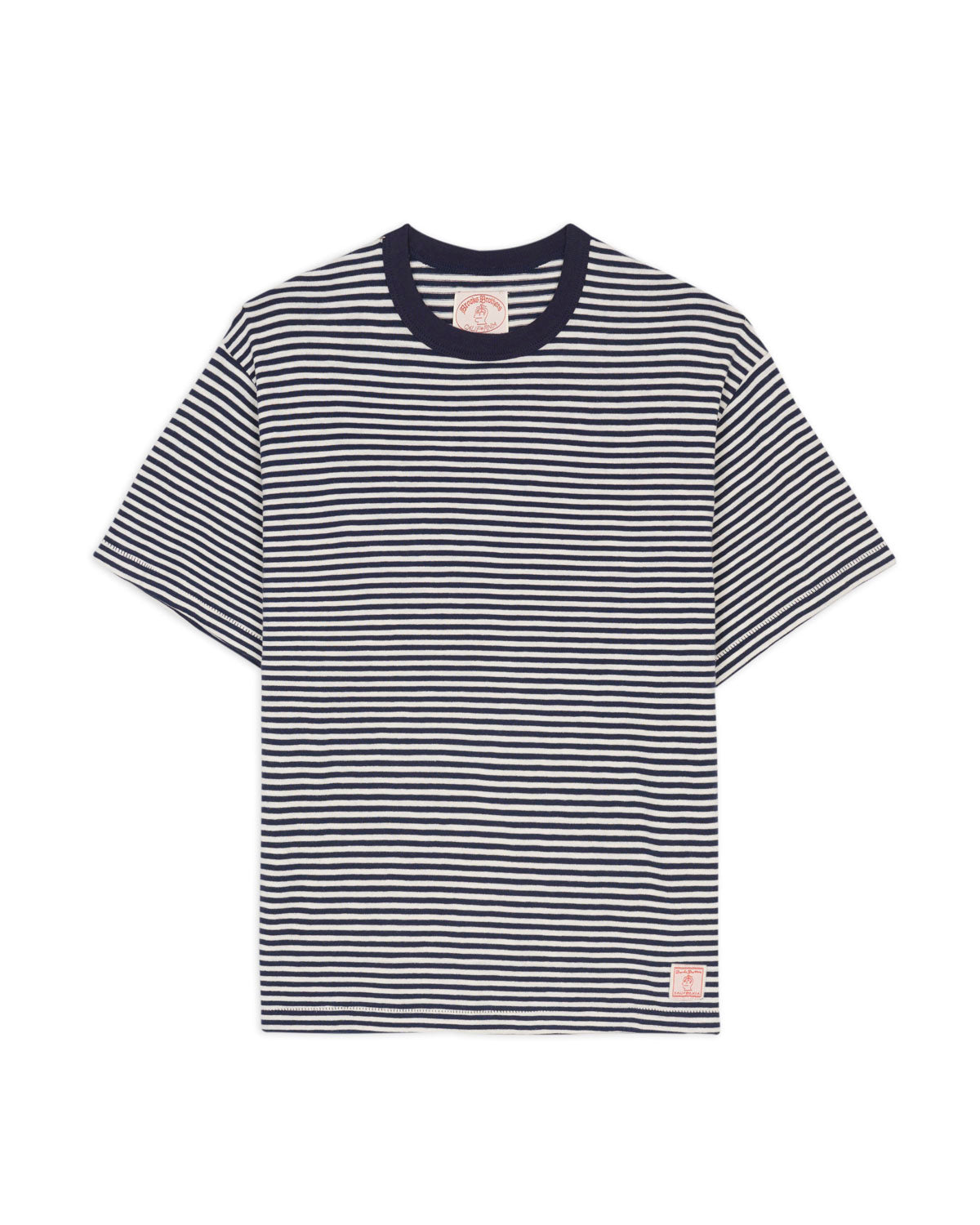 Brooks Brothers California Loose Knit Striped T-Shirt - Navy 1