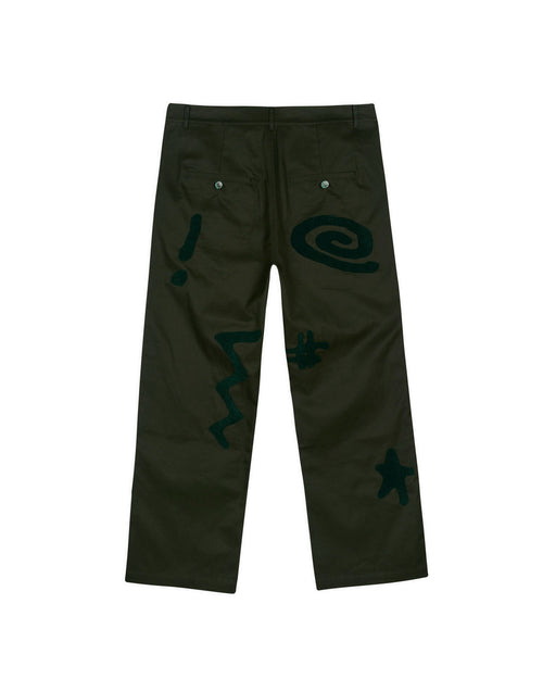 Chenille Symbols Four Pocket Pant - Deep Green 2