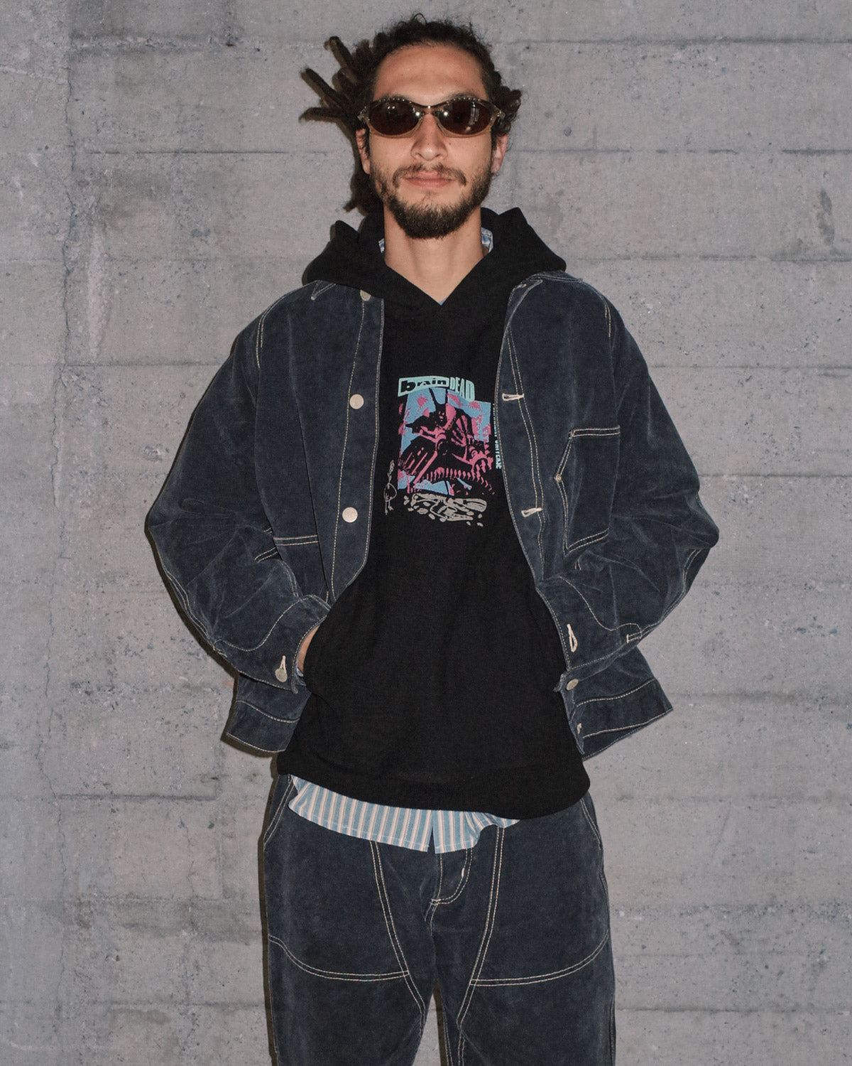 Canvas Cropped Engineer Jacket - Black – Brain Dead Canvas Cropped Engineer Jacket - Black – Brain Dead