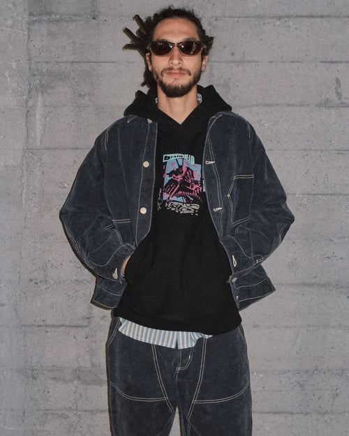 Canvas Cropped Engineer Jacket - Black 2