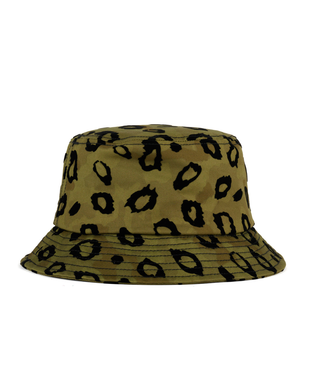 Canvas Bucket Hat - Flocked Leopard Camo