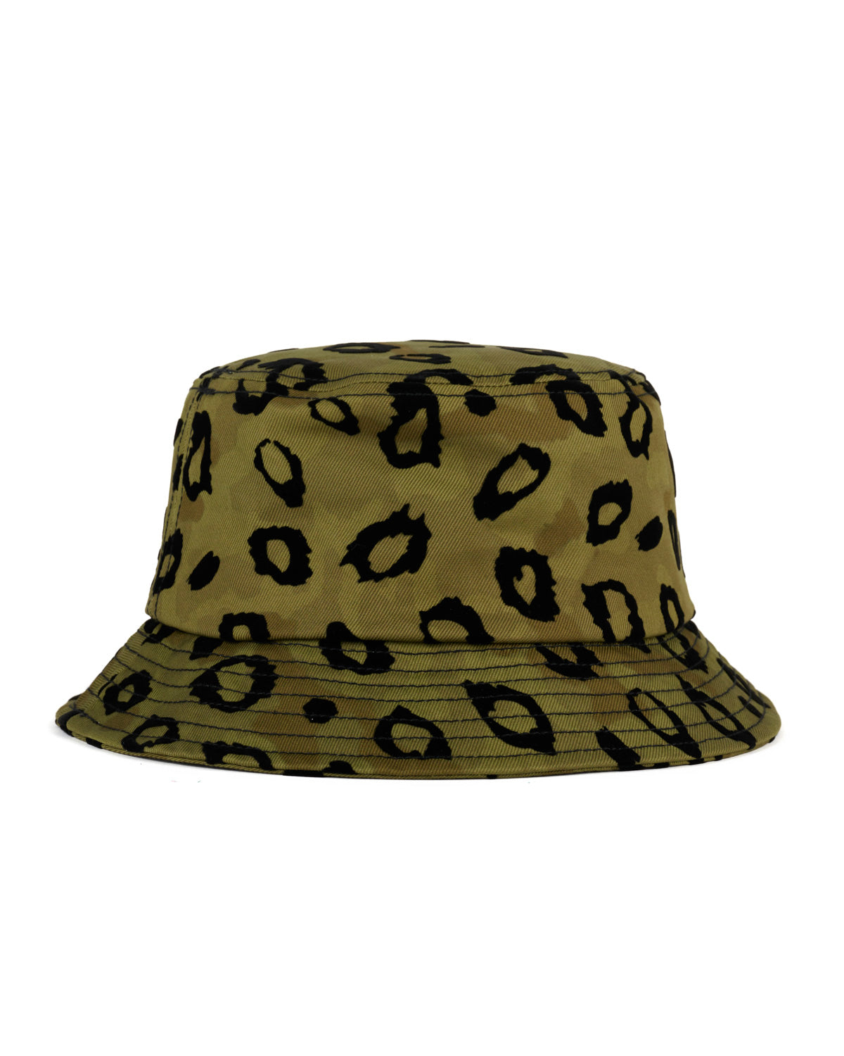Canvas Bucket Hat - Flocked Leopard Camo 1