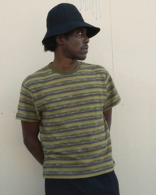 Casey Striped T-shirt - Moss 2