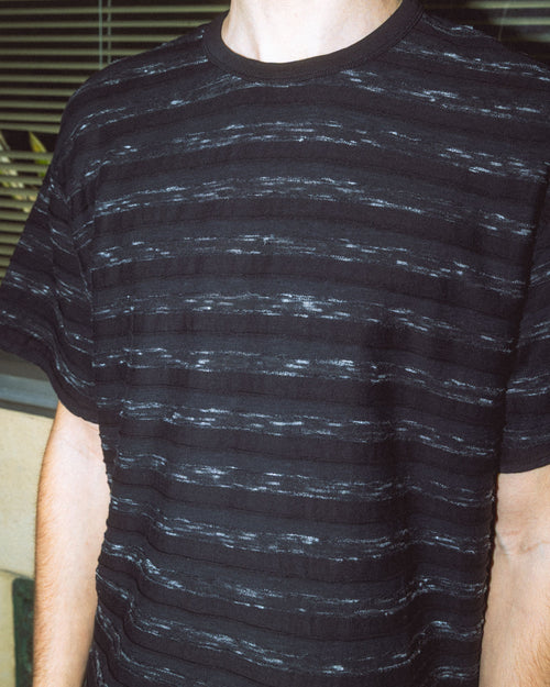 Casey Striped T-shirt - Black/Black 2