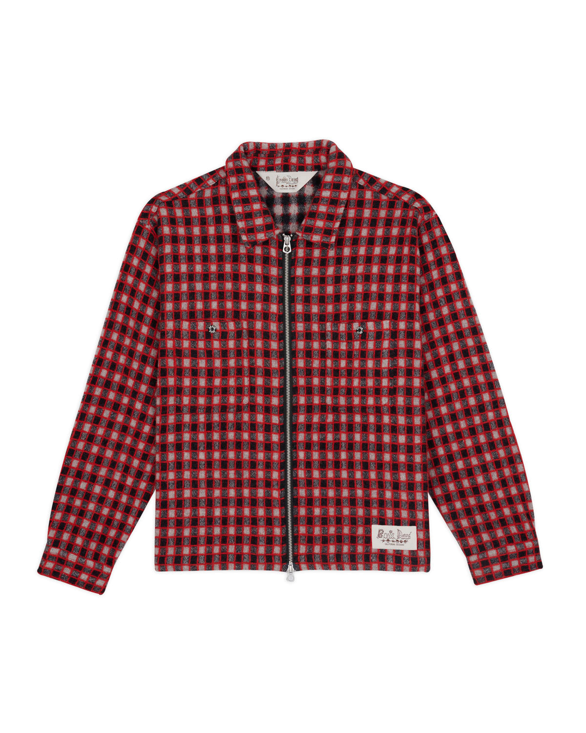 Check Mate Flannel Zip Shirt - Black Multi – Brain Dead