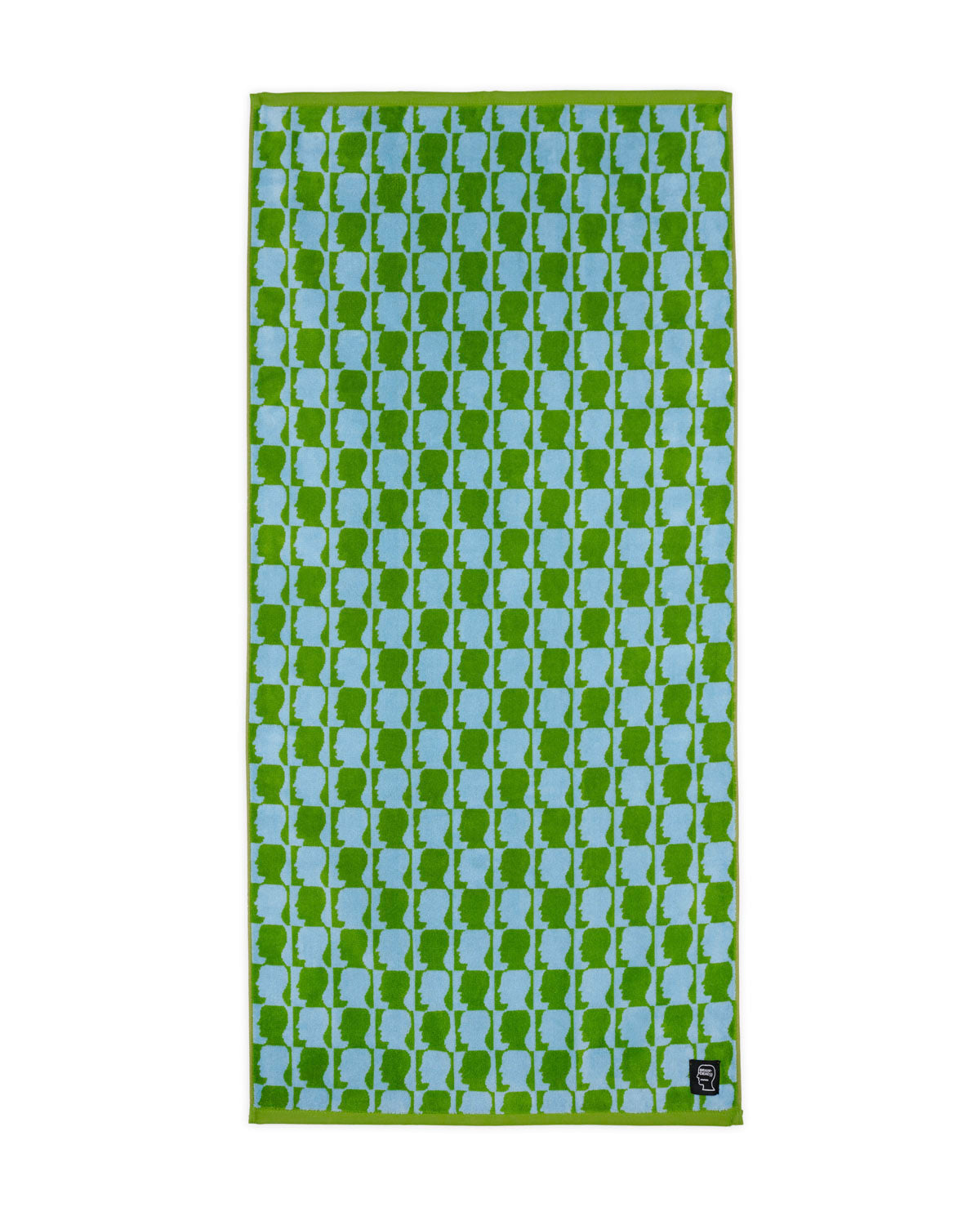 Checkerboard Logohead Bath Towel - Green 1