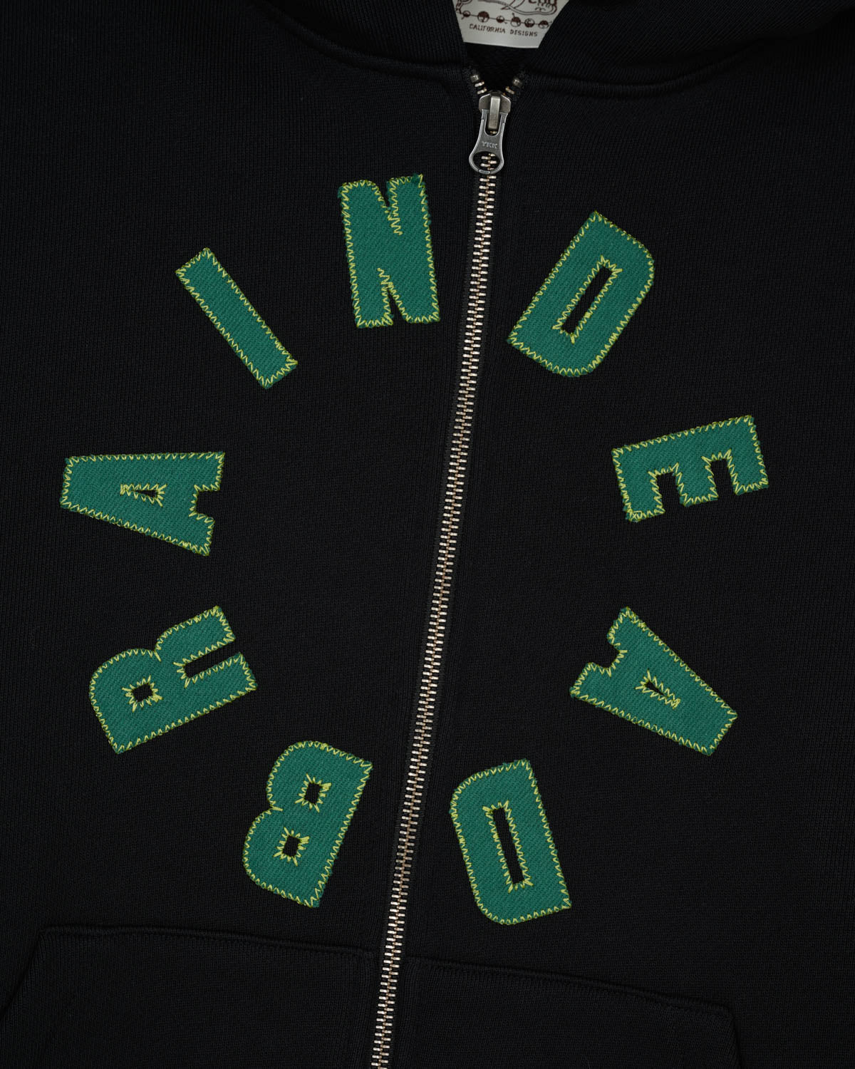 Collegiate Zip Up Hoodie - Black 2