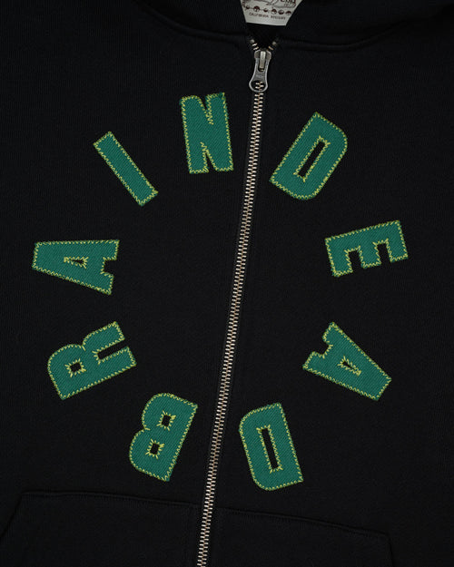 Collegiate Zip Up Hoodie - Black 2