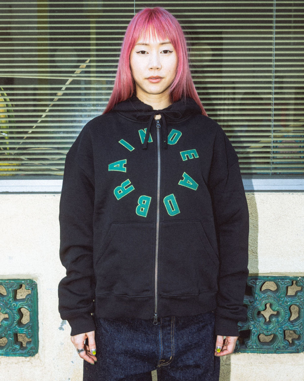 Collegiate Zip Up Hoodie - Black 4