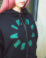 Collegiate Zip Up Hoodie - Black 6