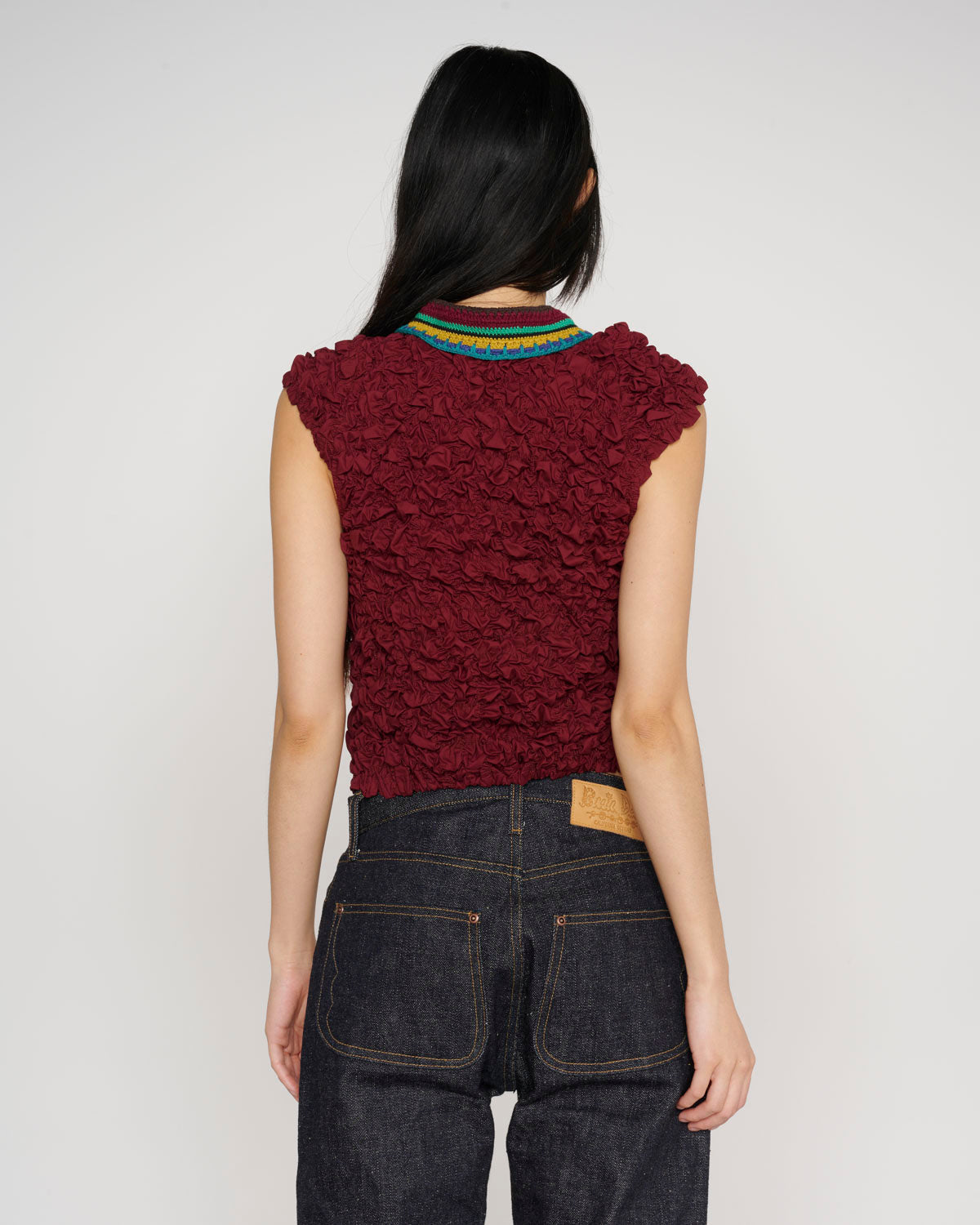 Crochet Collared Kass Shirt - Plum 6