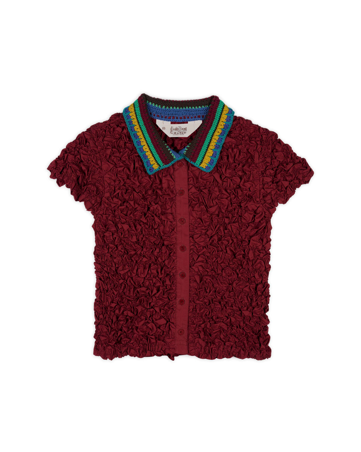 Crochet Collared Kass Shirt - Plum 1