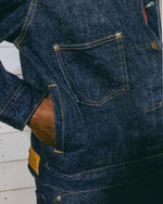 15.5oz Selvedge Denim Trucker Jacket -Rinsed Indigo 4