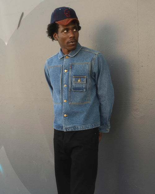 15oz Selvedge Denim 37 Work Shirt - Washed Indigo 2