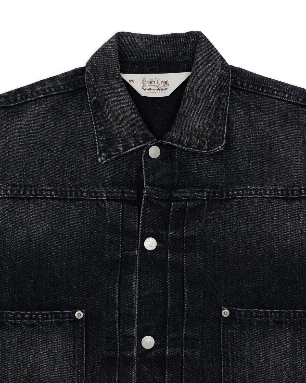 13.2oz Selvedge Denim Trucker Jacket - Washed Black 5