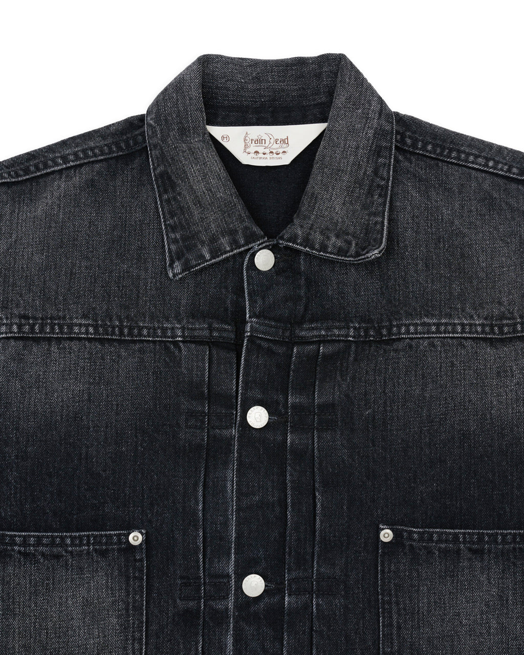 13.2oz Selvedge Denim Trucker Jacket - Washed Black 5