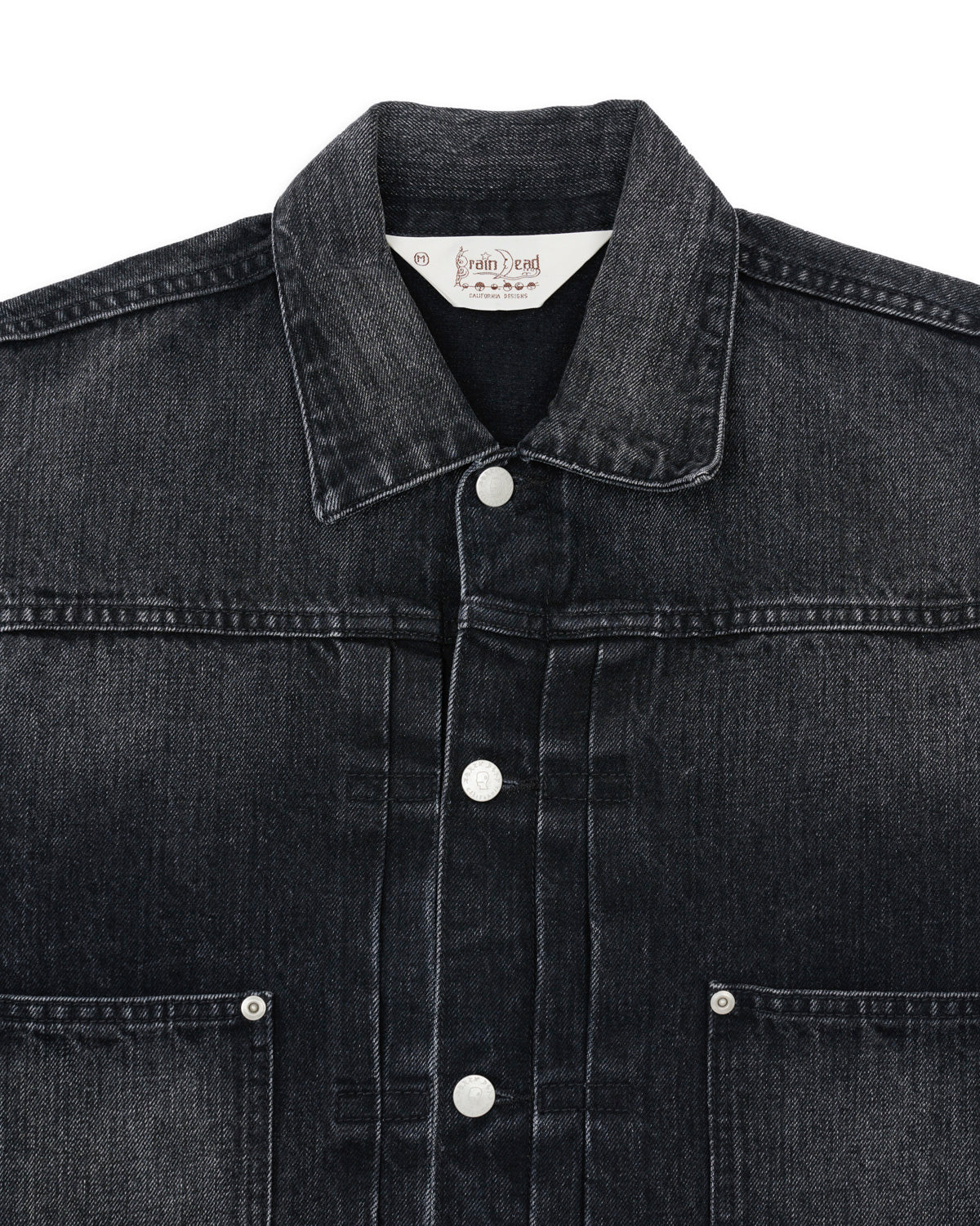 13.2oz Selvedge Denim Trucker Jacket - Washed Black 5
