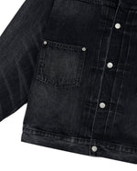 13.2oz Selvedge Denim Trucker Jacket - Washed Black 7