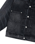13.2oz Selvedge Denim Trucker Jacket - Washed Black 7