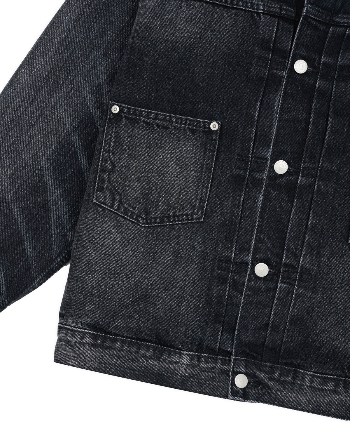 13.2oz Selvedge Denim Trucker Jacket - Washed Black 7