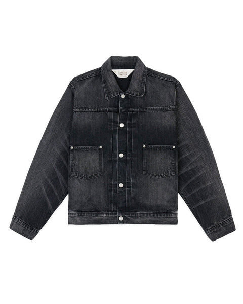 13.2oz Selvedge Denim Trucker Jacket - Washed Black – Brain Dead