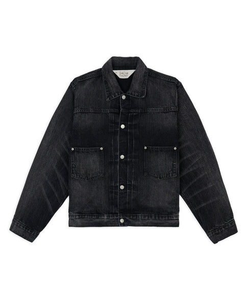 13.2oz Selvedge Denim Trucker Jacket - Washed Black – Brain Dead