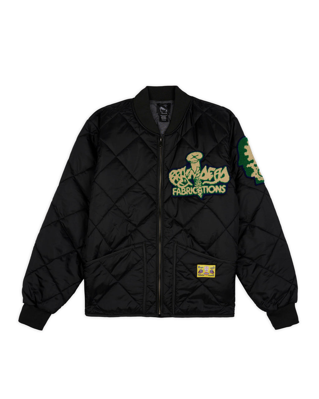 Dickies Chenille Patch Quilted Bomber Jacket - Black – Brain Dead