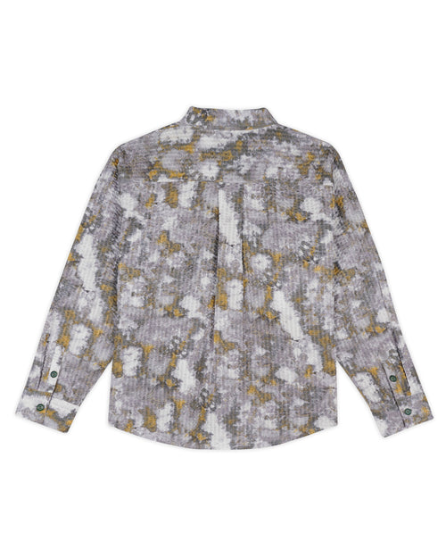 Distorted Heat Long Sleeve Button Up - Grey 2
