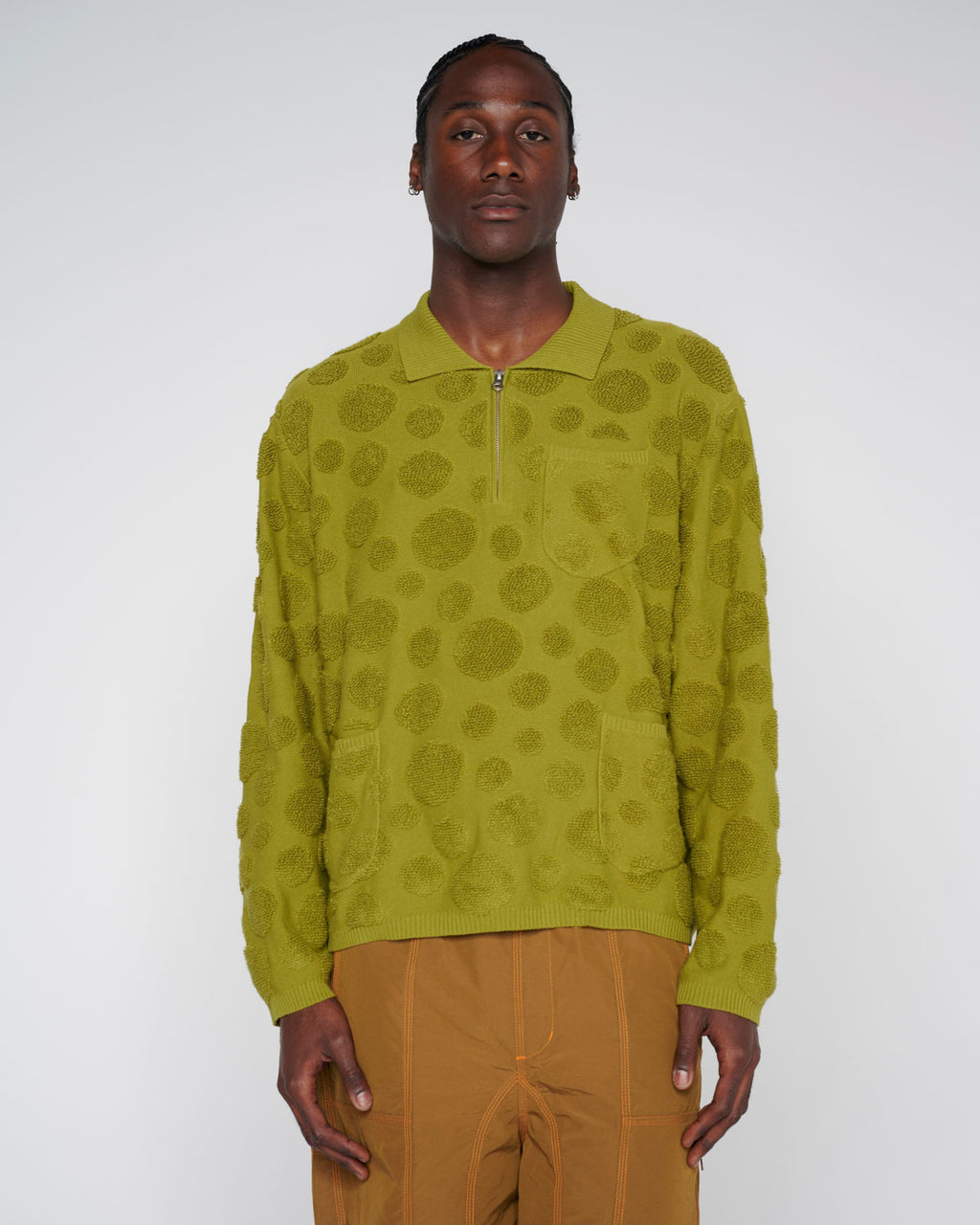 Dot Half Zip Sweater - Moss 4