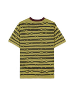 Embroidered Puckered Striped T-shirt - Lime 2