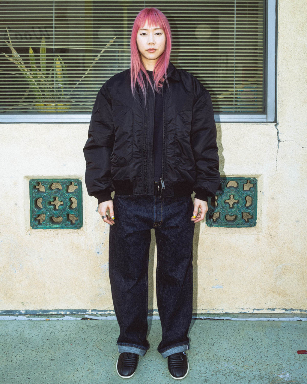 Embroidered 3D Flight Jacket  - Black 7