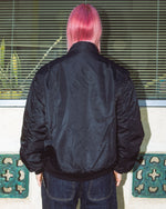 Embroidered 3D Flight Jacket  - Black 6