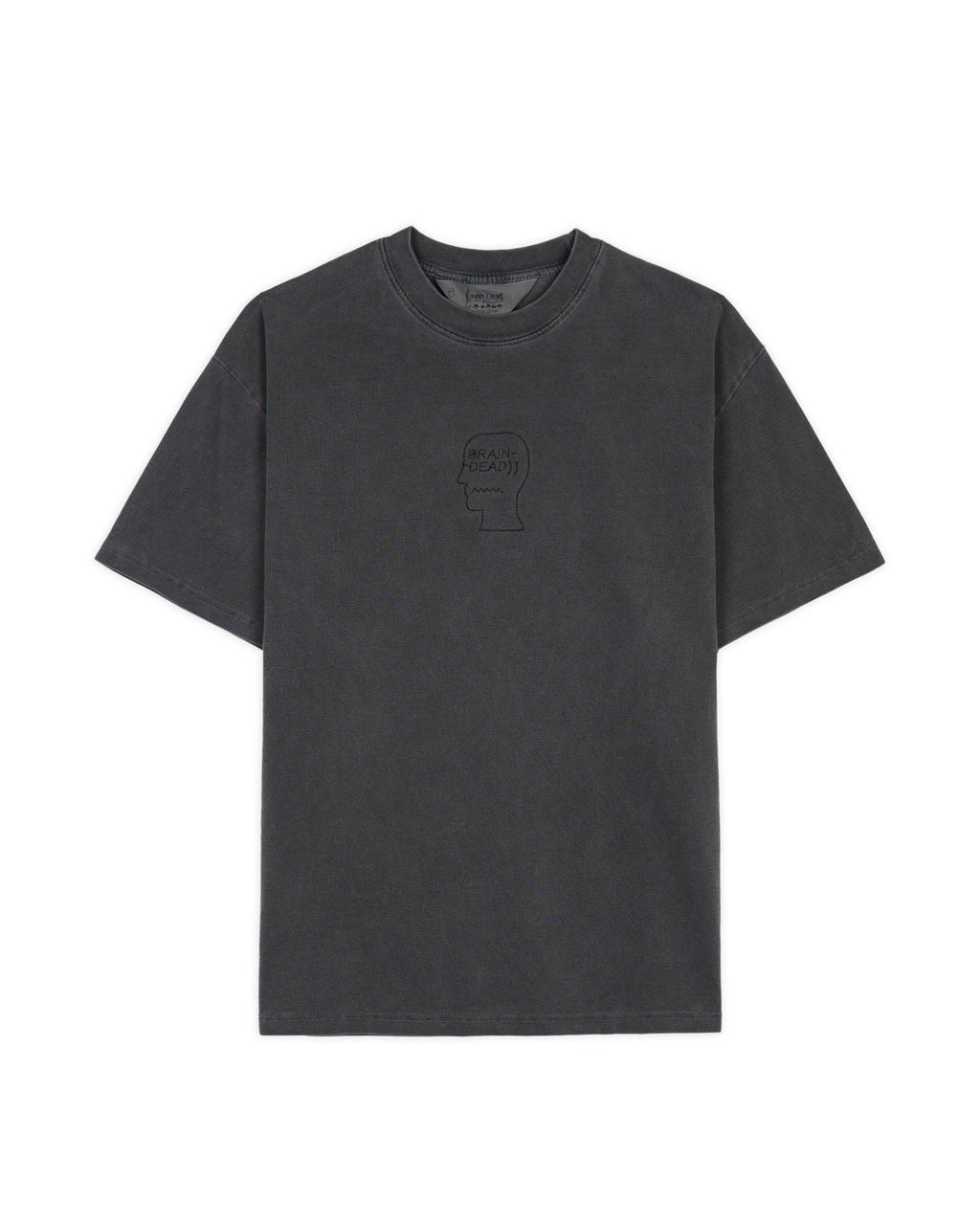 Pique Logo Head Embroidered T-shirt - Washed Black