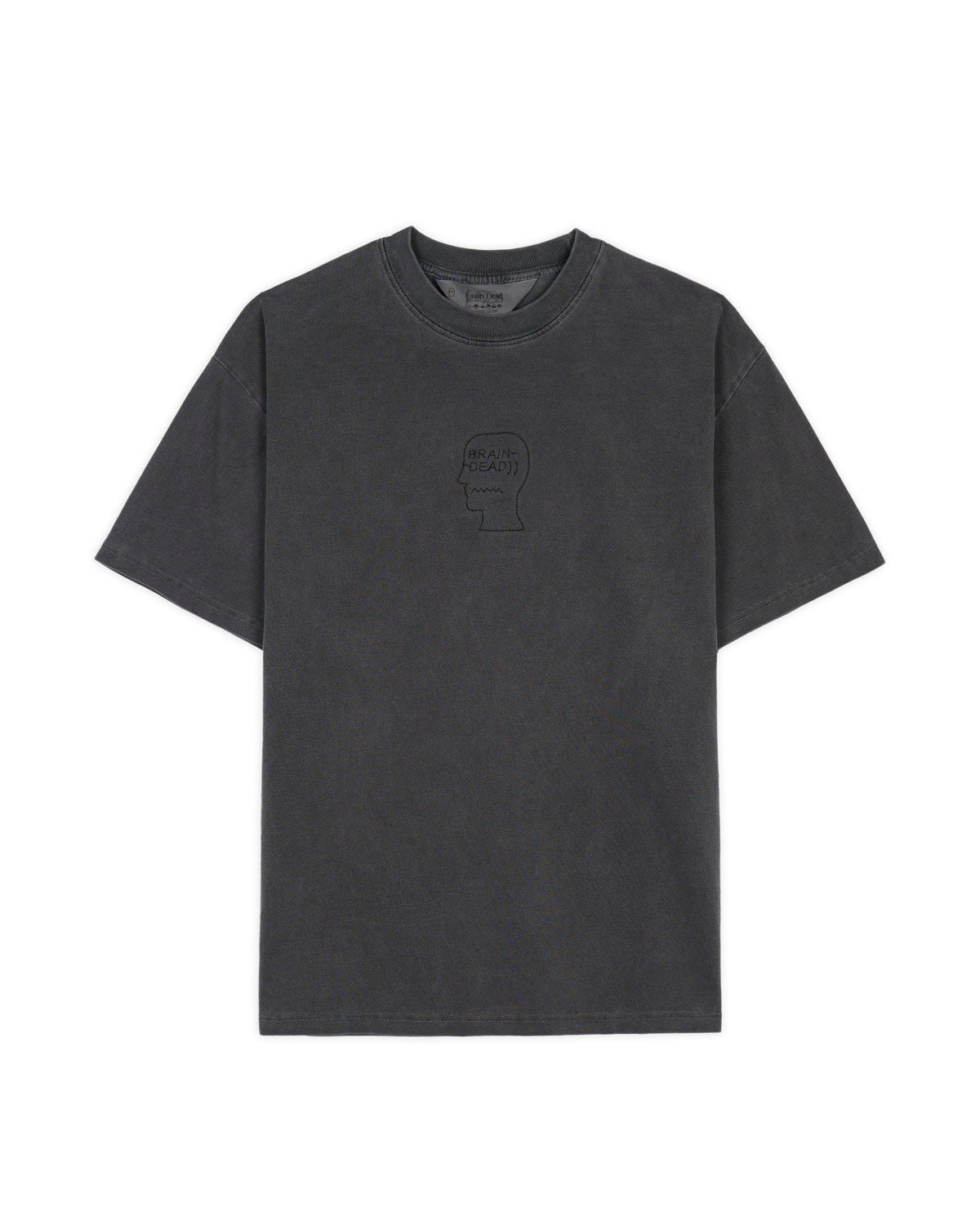 Pique Logo Head Embroidered T-shirt - Washed Black 1