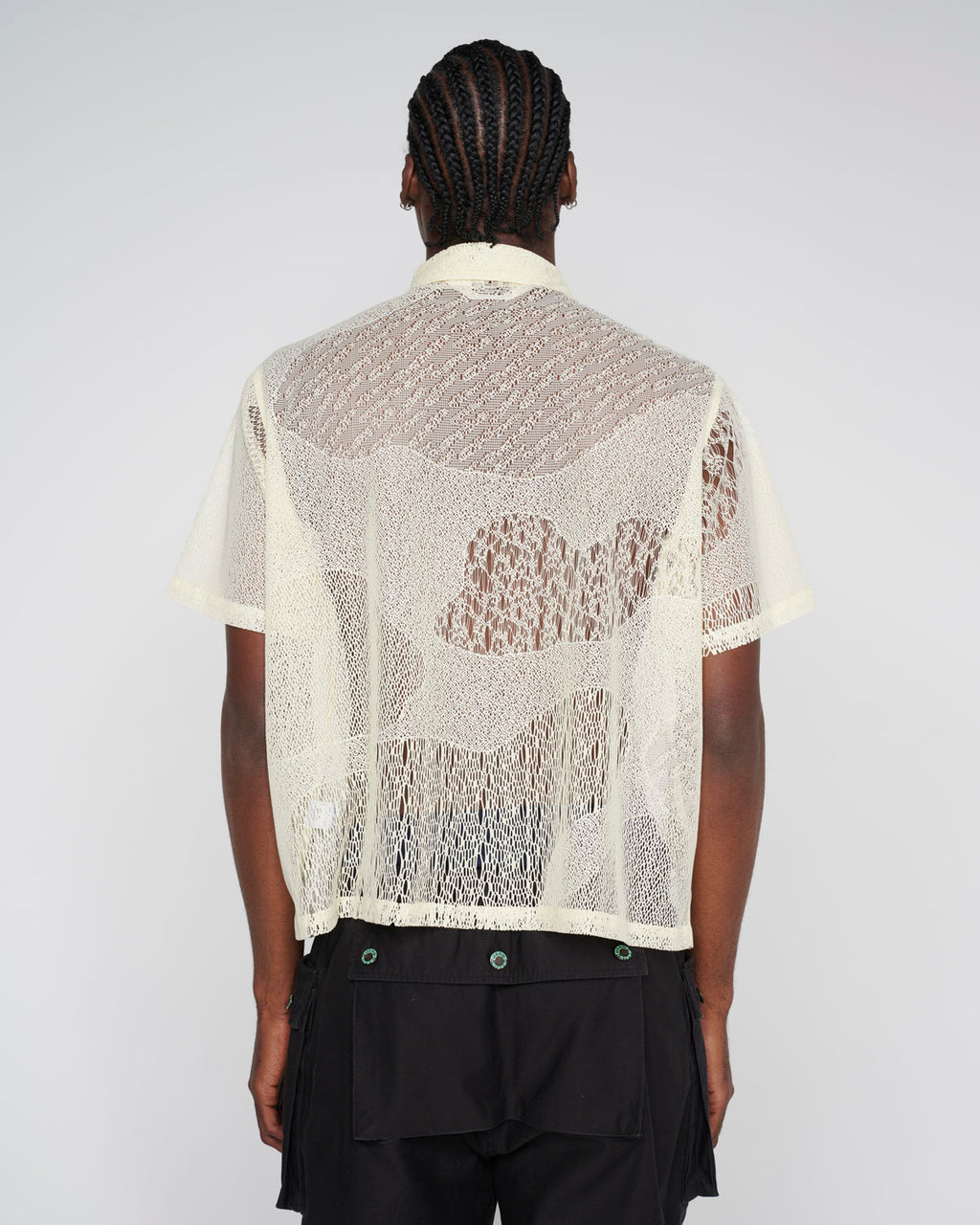 Engineered Mesh Short Sleeve Button Up - Natural â Brain Dead