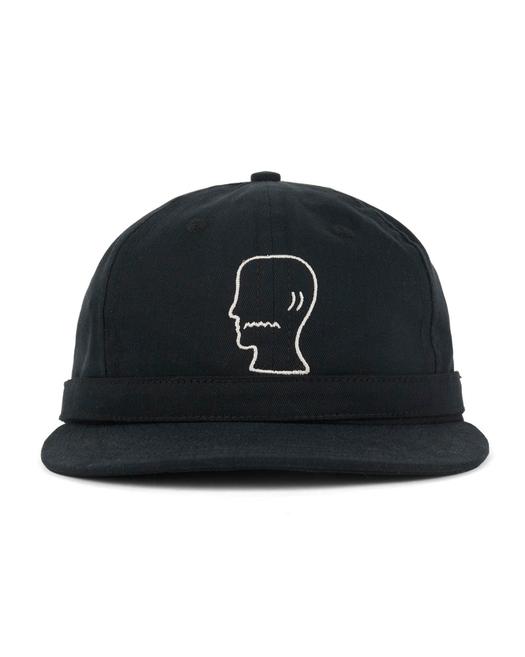 Extended Strap 6 Panel Logohead Hat - Black