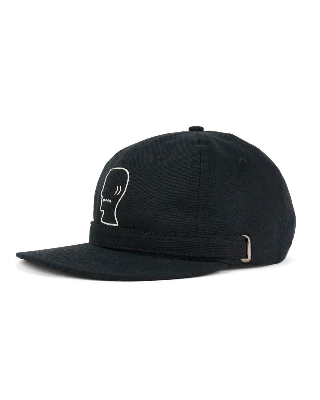Extended Strap 6 Panel Logohead Hat - Black 2