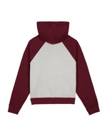 Fleece Logo Head Raglan Hoodie - Oatmeal Maroon 2