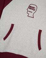 Fleece Logo Head Raglan Hoodie - Oatmeal Maroon 3