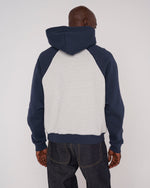 Fleece Logo Head Raglan Hoodie - Oatmeal Navy 5