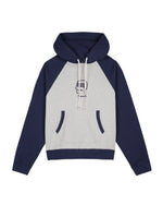 Fleece Logo Head Raglan Hoodie - Oatmeal Navy 1