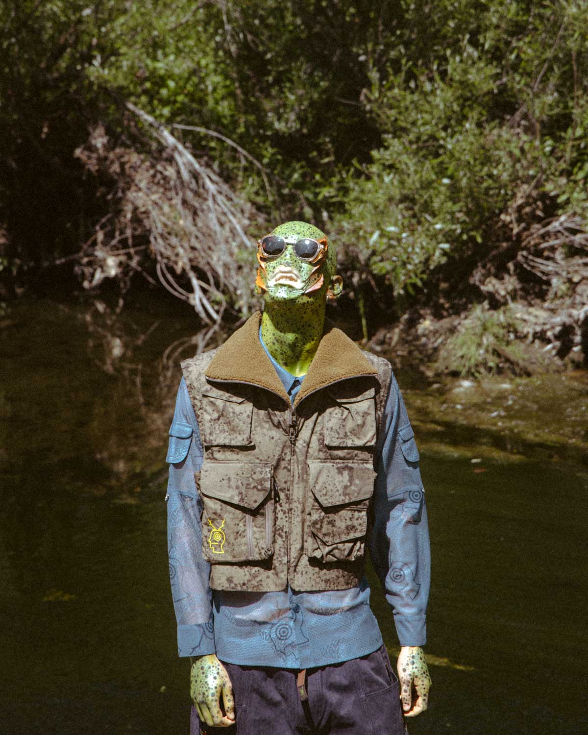 Brain Dead x South2 West8 Fleece Sleeve Tenkara Short Jacket - Grey